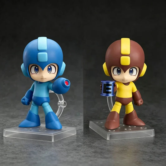 10cm Q Version Mega Man Rockman Nendoroid 556 Chibi Action Figure Interchangeable Arm Cannon Anime Model Toy Collectible Gifts