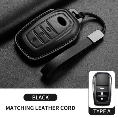New Leather Car Remote Key Case Cover Shell For Toyota Prius Camry Corolla Avalon CHR RAV4 Land Cruiser Prado Keyless Key Fob