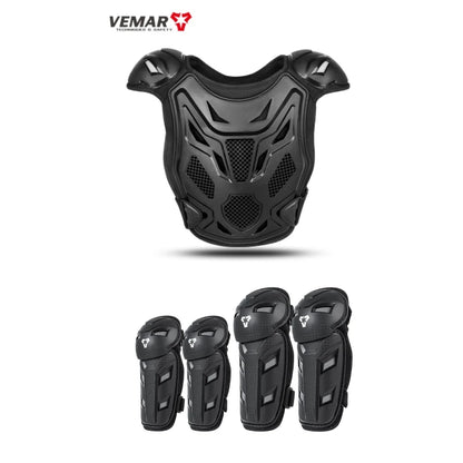 Kids Motorcycle Riding Body Armor/Elbow Knee Protector Children Motocross Back Vest Chest Off-Road Moto Cycling Protective Gear