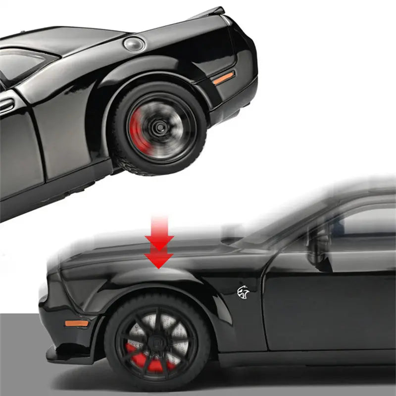 Spray Version 1:24 Challenger SRT Hellcat Alloy Super Sports Car Model Diecast Metal Track Racing Car Vehicles Model Sound Light