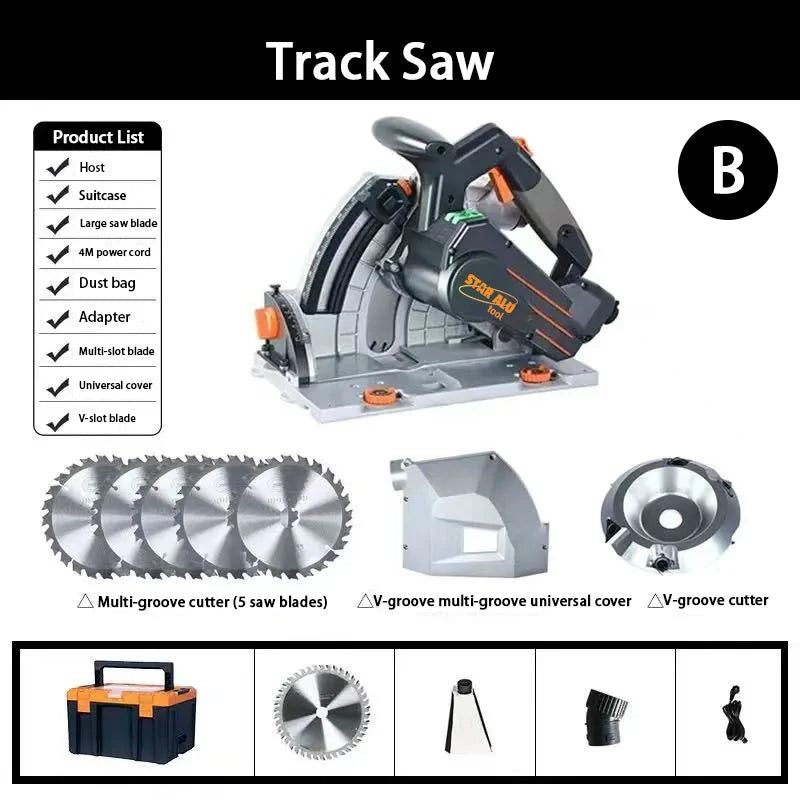 6550RPM  Electric Track Saw Brushless Plunge Circular Cutting Machine Guide Rail System Adjustable Depth Circular Rail Saw