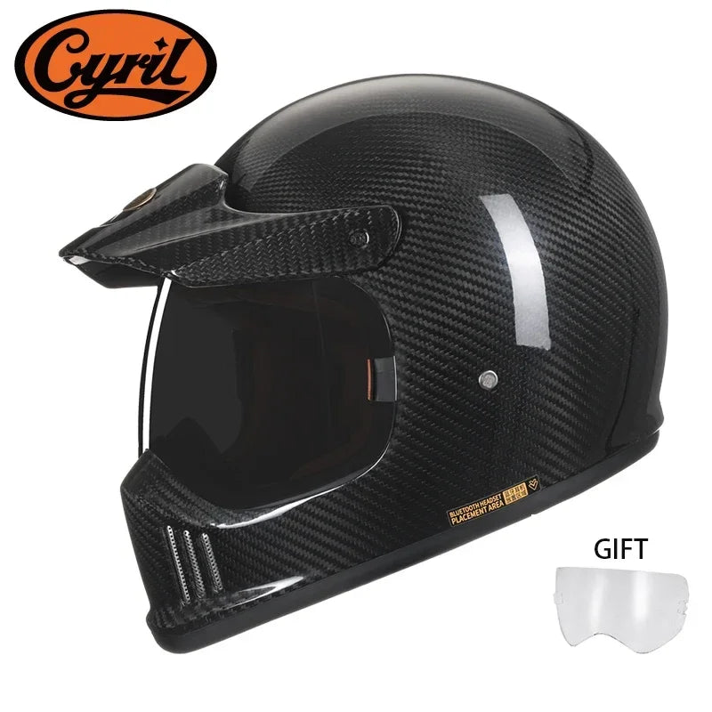 Full Face Motorcycle Helmet Lightweight Carbon Fiber Helmet Racing for Men Women DOT Ece-R22/05 Approved CYRIL FF380