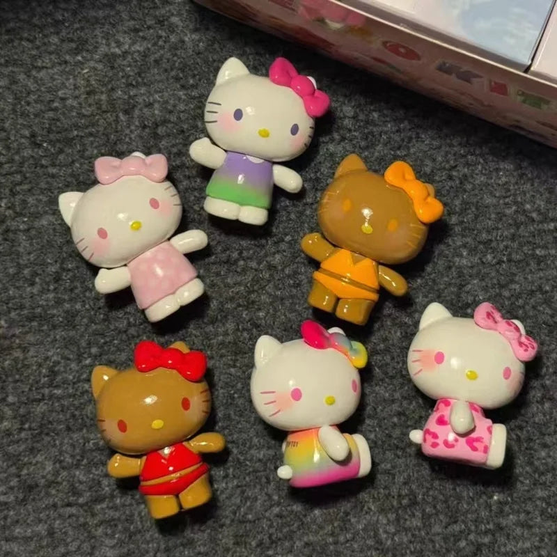 Kt Cat Summer Rainbow Candy Series Blind Box Mini Action Figure Cute Desktop Decor Display Collectible Toys Kids Festival Gifts