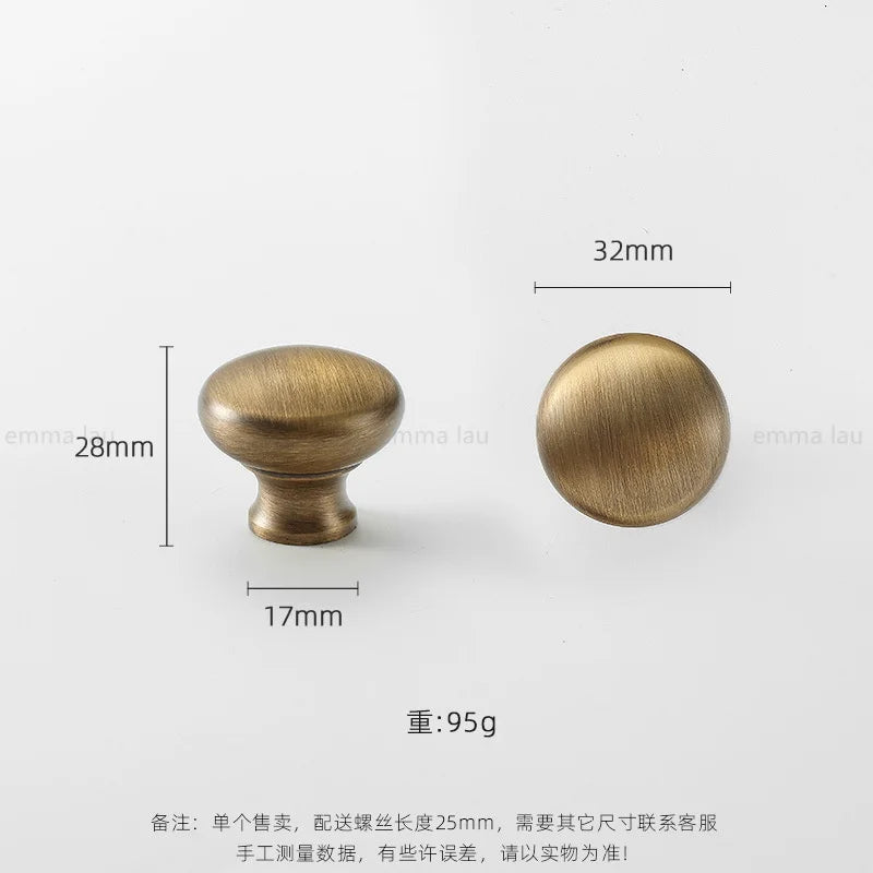 Light Luxury Brass Furniture Handles Retro Long Strip Cabinet Handles Round Door Drawer Knobs Kitchen Wardrobe Cupboard Pulls