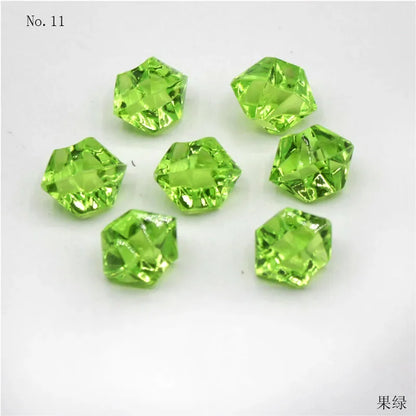 100Pcs 11*14mm Crushed Diamond Ice Crystal Clear Plastic Rocks Fake Diamonds Clear Acrylic Gems  for Decor Photography Prop