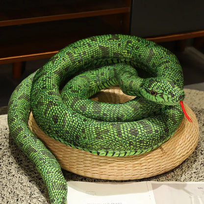 110-300cm Cute Snake Plush Toy Realistic Python Boa Cobra Soft Stuffed Animal Snake Halloween Decoration Boyfriend Birthday Gift
