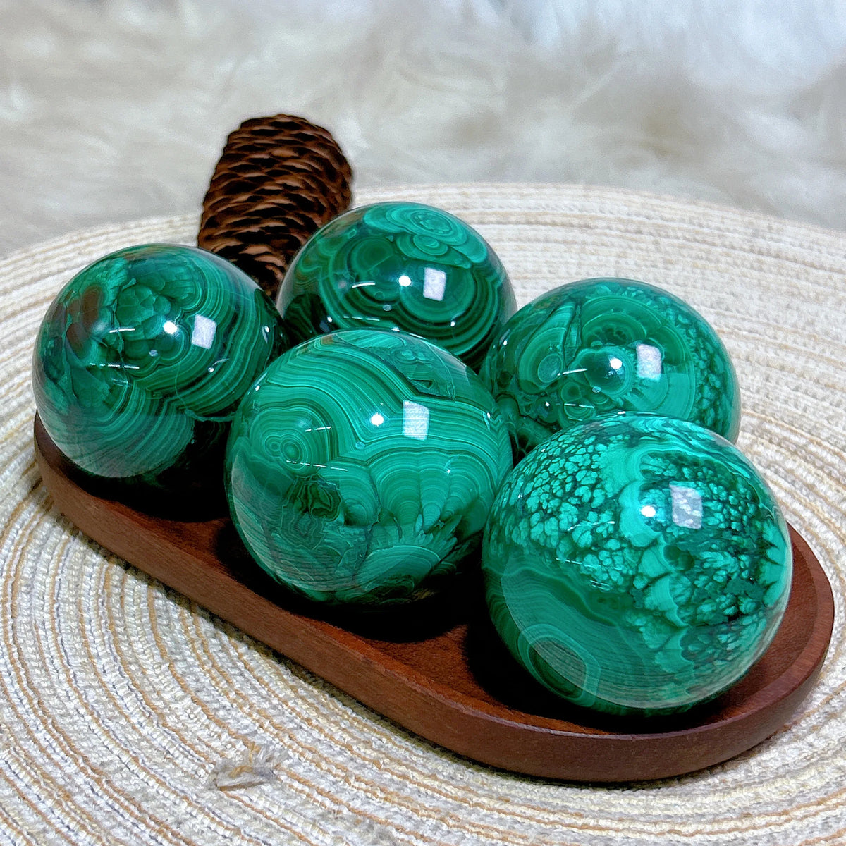 Malachite Pattern Sphere Ball Gemstones Reiki Energy Ore Natural Crystals Healing High Quality Home Decorations Room Decor Gift