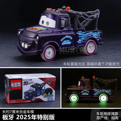 Takara Tomy Cars 1/64 Alloy Car 2025 Commemorative Edition 95 Lightning Mcqueen Noctilucent Edition Collectible Model Toy Gifts