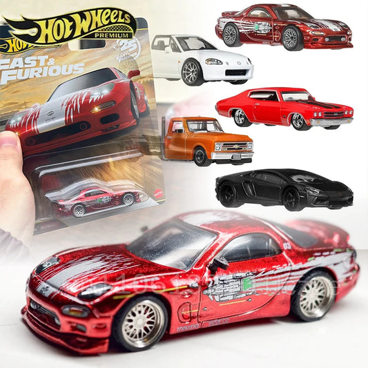 Hot Wheels PREMIUM Fast & Furious 25th Anniversary 2026 HNW46 Mazda RX-7 Lamborghini Chevrolet Honda 1:64 Car Model Toy Gift