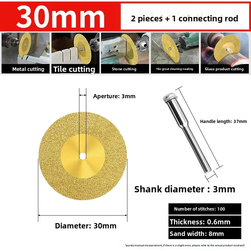 Tiling Cutting Small Slices Titanium-Coated Diamond Sand Small Saw Blades Stone Ceramic Jade Joint Cleaning and Grinding Sheets