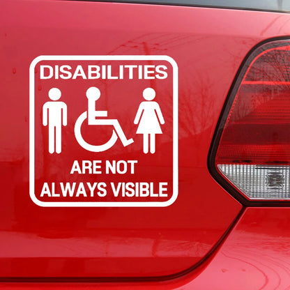 TM52# Not All Disabilities Are Visible Disabled Car Sticker  Car Bumper Window Stickers Waterproof Decoration