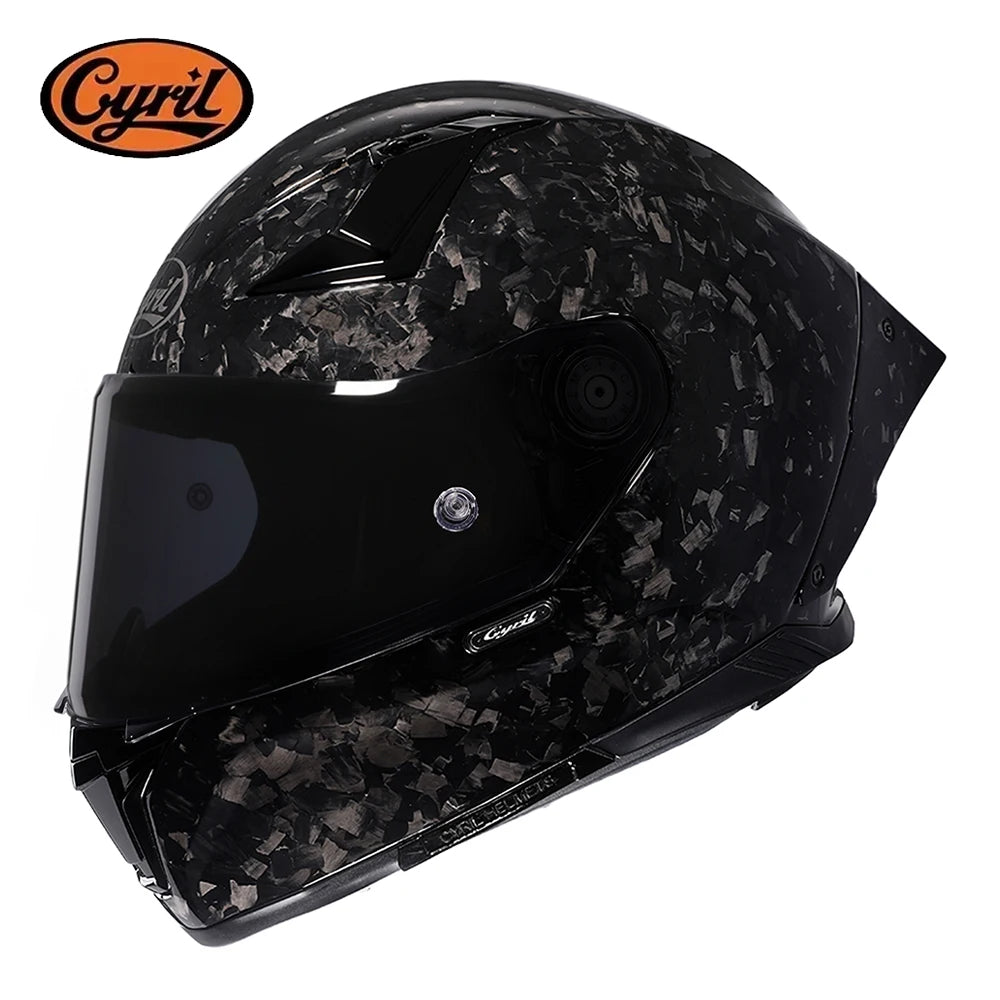 Unisex Lightweight Carbon Fiber Kevlar Full Face Motorcycle Street Bike Helmets Racing Helmet DOT ECE Approved CYRIL Casque Moto