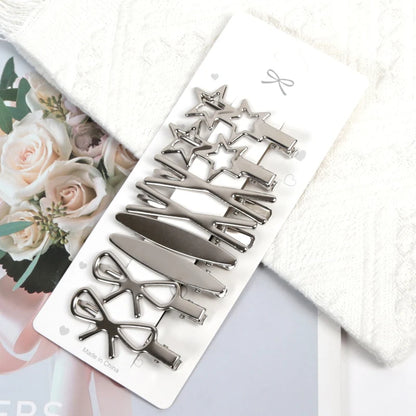Sliver Color Metal Hair Clips Women Y2K Duckbill Hairpin Personality Headwear Barrettes Hairclip Styling Accessories for Girls