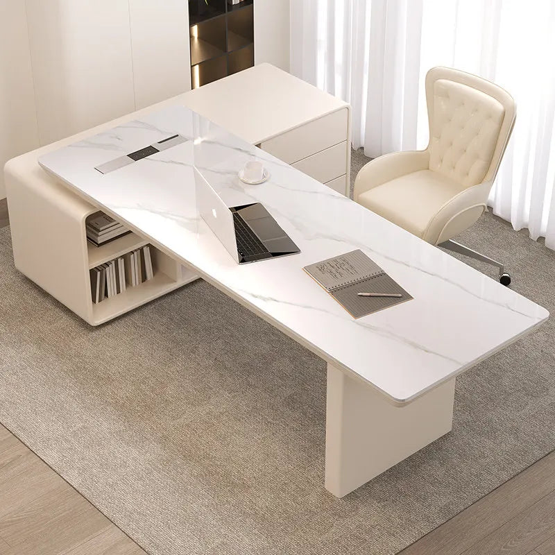 Classic Designer Office Desk Classic Nordic Style Solid Wood Luxury Computer Desks Modern Storage Scrivania Work Station Table