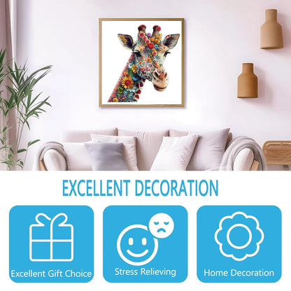 Flower Giraffe Wooden Puzzle, High-difficulty Magic Puzzle Intellectual Toy, Birthday Holiday Gift, Family Game Home Decor