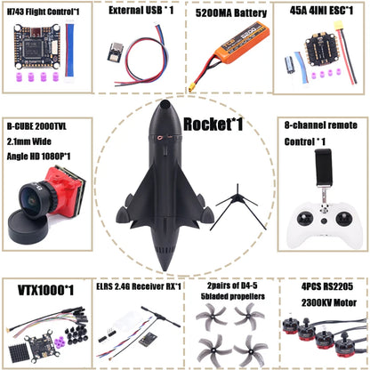 B-CUBE Rocket 5inch FPV Drone Frame Kit Carbon Fiber Racing Drone Quadcopter Freestyle INAV Beatflight F722 Ardupilot Flight