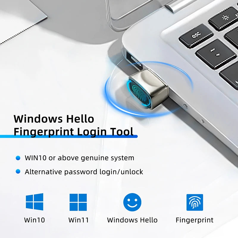 Hello Windows 10 Mini Biometric Fingerprint Login Lock Biometric Scanner USB Metal Fingerprint Reader Module For PC Laptop
