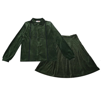 Family Matching New Shabbos Velour Kids Clothing Teen Set Girl Dress Boys Top Baby Overall Rompers Flowers Embroidery and Ribbon