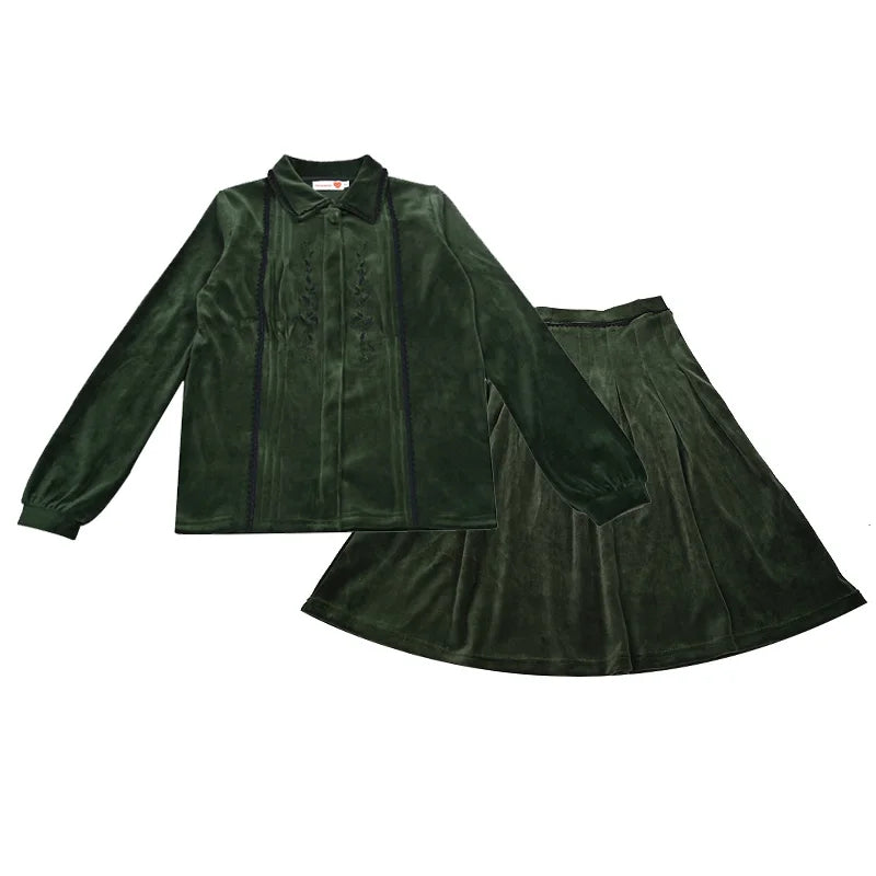Family Matching New Shabbos Velour Kids Clothing Teen Set Girl Dress Boys Top Baby Overall Rompers Flowers Embroidery and Ribbon