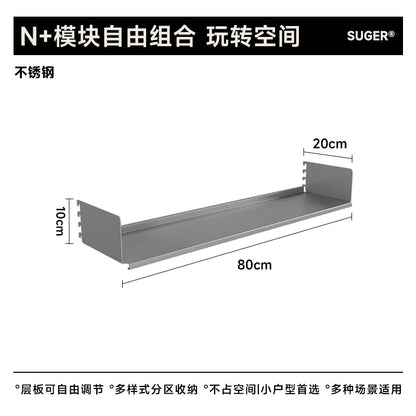 Stainless Steel DIY Bookcase for Living Room Modular Storage Shelf  Space Saving Display Organizer Wall Mounted Showcase System
