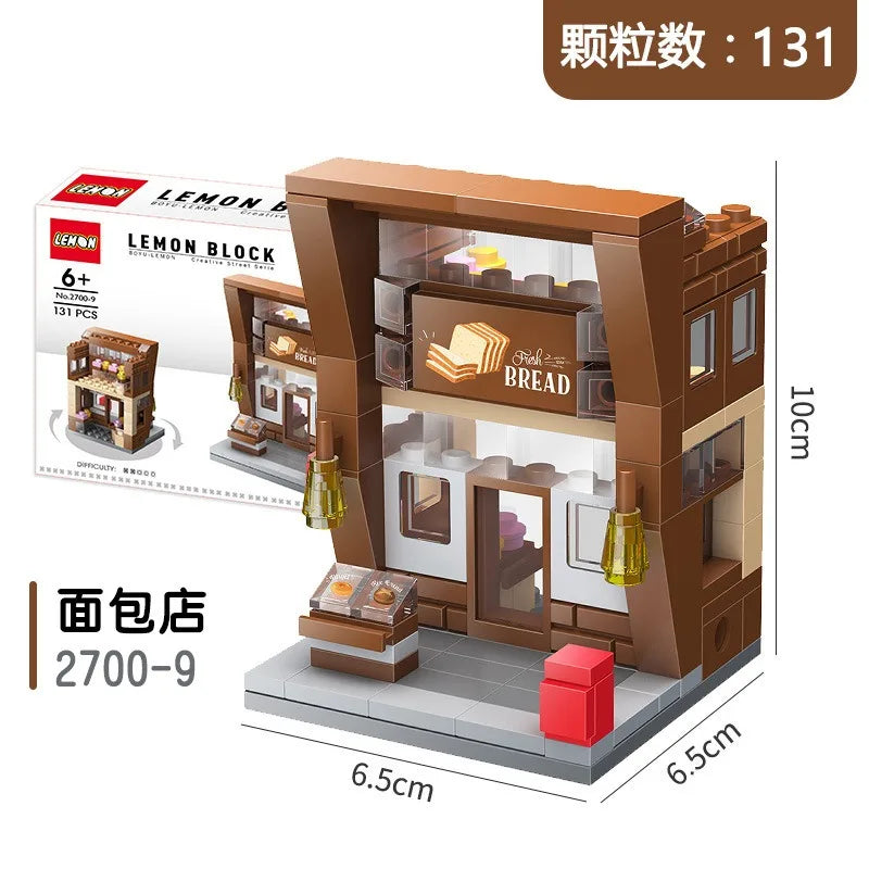 Mini House Building Blocks City Store Street View Snack Street Figures Children's Toys Boys and Girls Gifts Compatible With Lego