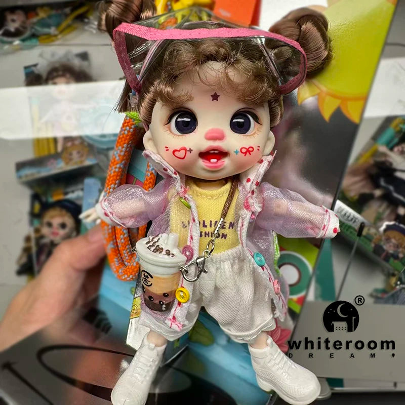 bjd doll Dolls for girls Labbu doll pocket mini blyth girl Doll Barbi cry Baby Rainbow Ball jointed doll Mobile phone Decoration