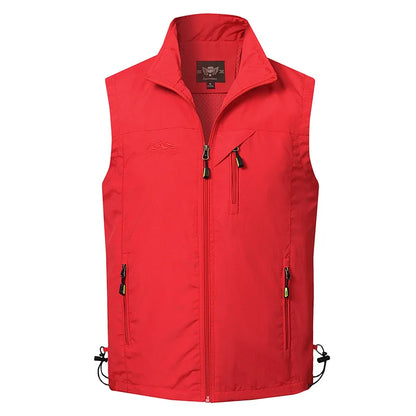 New Summer Men Outdoor Mesh Thin Waistcoats Climbing Sleeveless Jackets Men Multi-pockets Fishing Photography Breathable Vests 6