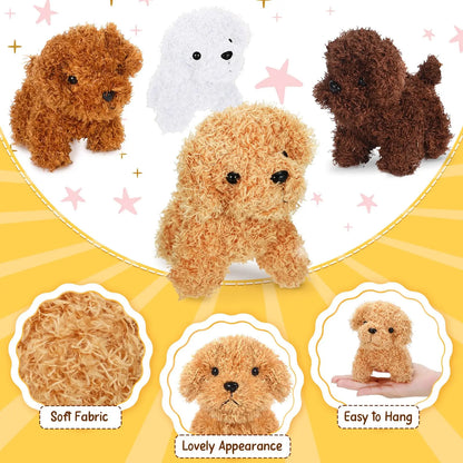 Teddy Dog Plush Toys 4.72 Inch Stuffed Puppy Dogs Mini Plush Dogs for Adopt a Puppy Party Favors Christmas Baby Shower Birthday