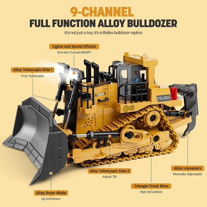 RC Excavator Dump Truck Bulldozer Diecast Construction Vehicle Alloy Remote Control Engineering Car Toy for Children Boys