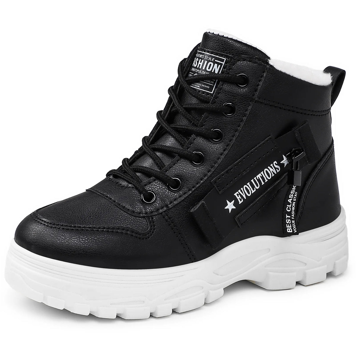 New Style Snow Boots for Men and Women Fashionable and Warm Thick Cotton Shoes Waterproof  Lace Up Mid Tube Cotton Boots 35-45
