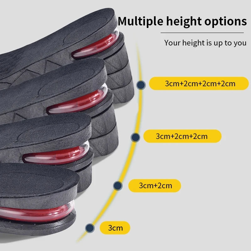 Height Increase Insoles Air Cushion Elevator Shoe Insole Lifts Kits Inserts for Men Women Taller Insoles 3-9cm Variable Height