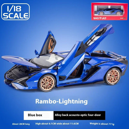 1:18 Lamborghini SIAN FKP 37 sports car Diecast Metal Alloy Model car Sound Light Pull Back Collection Kids Toy Gifts