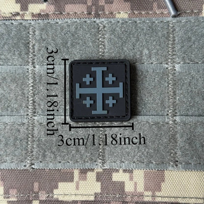 3D PVC Morale Tactical Patch Crusader Knight Templar Badge Hook & Loop Funny Warning Letter Emblem for Clothing Backpack Jacket
