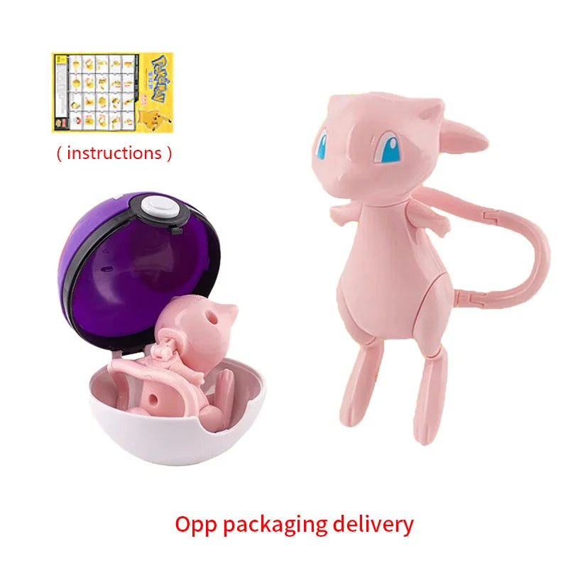 Pokemon Figure Dragonite Gengar Mew Snorlax Lapras Pokeball Elf Ball Deformation Toy Pikachu Monster Educational Doll Kids Gift