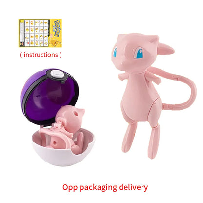 Pokemon Figure Dragonite Gengar Mew Snorlax Lapras Pokeball Elf Ball Deformation Toy Pikachu Monster Educational Doll Kids Gift