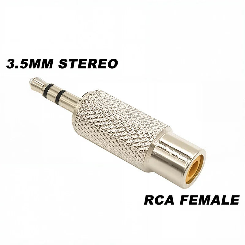 5Pcs Stereo 1/4" Male Plug to RCA Female Jack 6.35mm 3.5mm Audio Mono Adapter Connector Conversion Plug TS for Home KTV