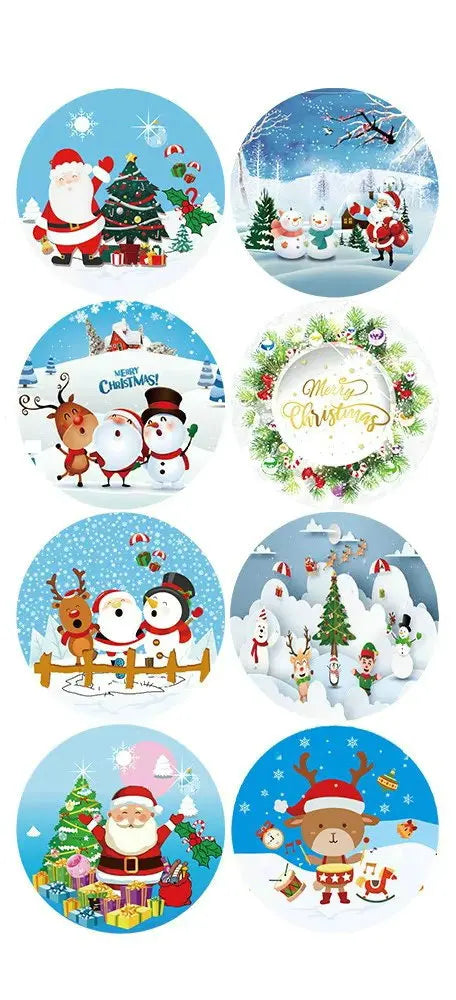 Christmas gift stickers decorative sealing sticker Merry Christmas Reward Self-adhesive labels  Day party