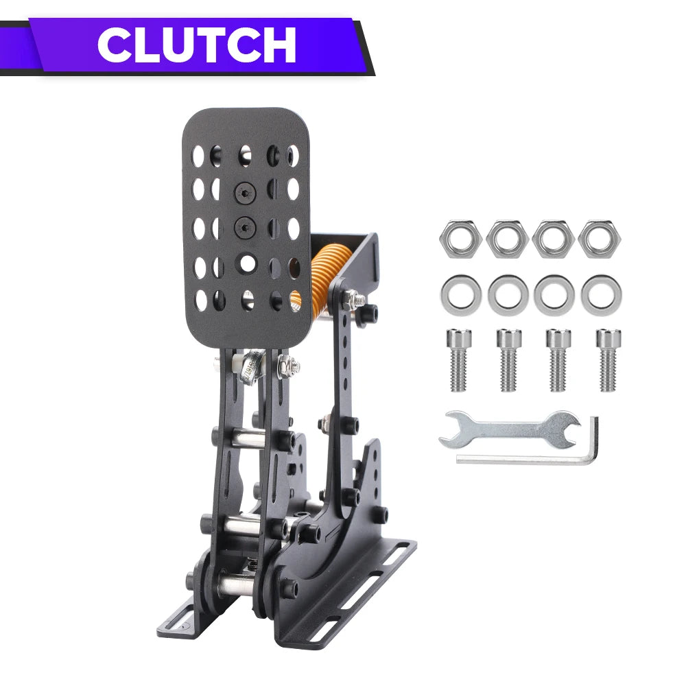 Simruito Sim Racing Pedals, 200kg Load Cell 3 Pedal Set, USB Simracing Pedals Adjustable Brake, Black/Silver for PC Simulator