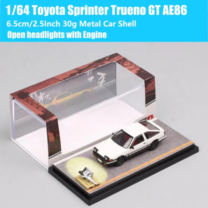 HJ64 1:64 Scale Toyota Sprinter Trueno GT APEX AE86 JDM Corolla Levin Car Model Diecasts & Toy Vehicles Hobby Japan Inital D