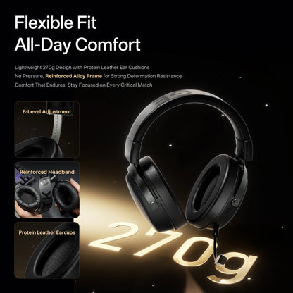 ATK N9 Game Headset Three Mode Wireless Headworn PS5  PC Gaming Headset Microphone Virtual 7.1 Surround Noise Reduction Headset