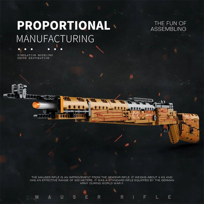 Mauser Kar98K Building Block Model Can Shoot Heavy Sniper Rifle Assemble Bricks Military Weapons Series DIY Toys Holiday Gifts