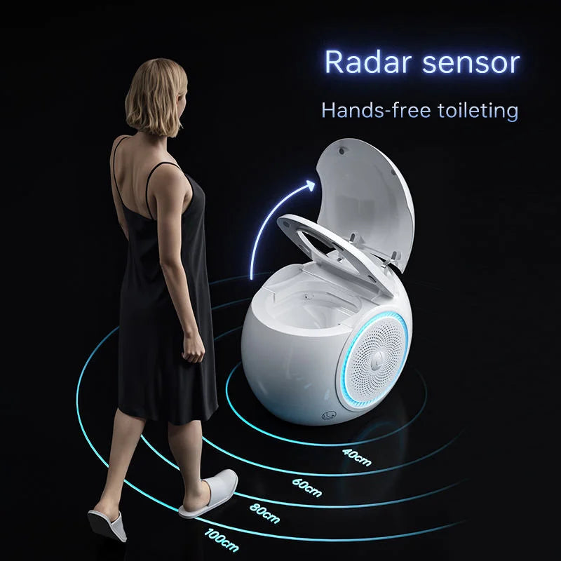 Modern Egg Smart Toilet Intelligent Bidet Luxury One-Piece Electric Water Closet LED Automatic Flush Heated Seat for Hotel Home