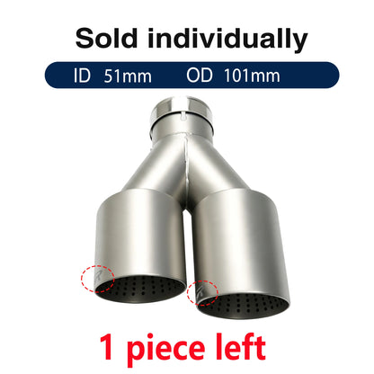 Double Outlet Exhaust Tips Frosted Stainless Steel Car Muffler System Universal Suitable 51mm 60mm 63mm for GTI MK7 Golf7 Nozzle