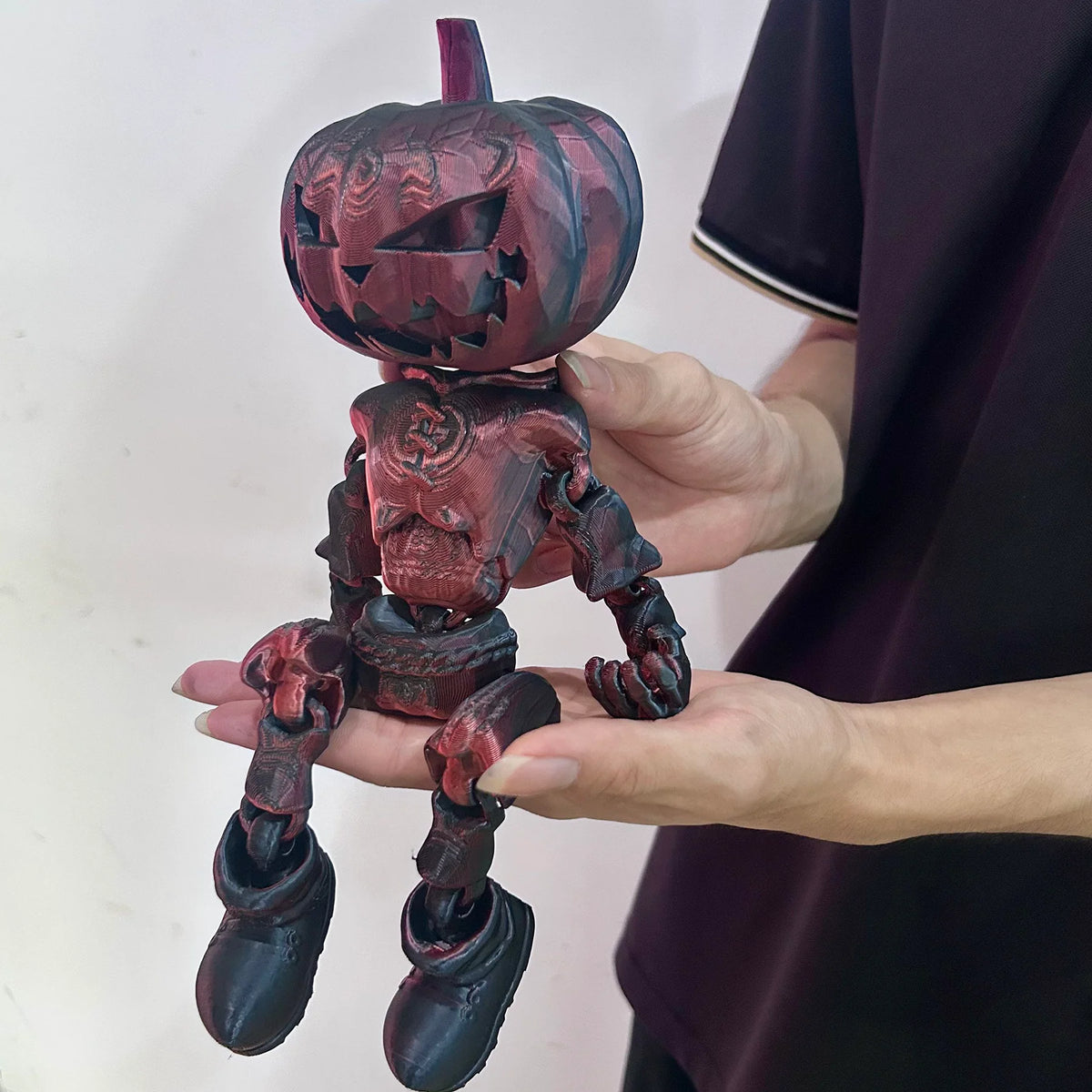 3D Printed Pumpkin Man Moveable Joints Animal Model Home Desktop Decoration Ornament Gift Collectible Figurine 2 PCS 26.5cm/10.43in, 16.5cm/6.5in