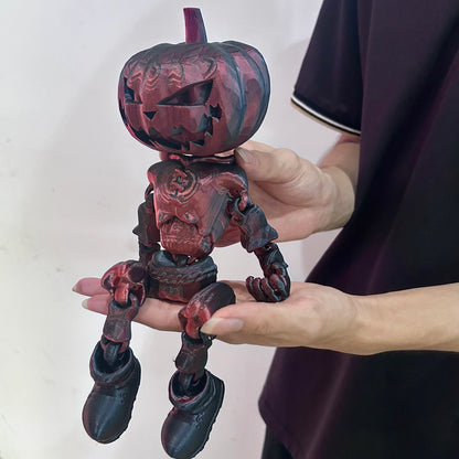 3D Printed Pumpkin Man Moveable Joints Animal Model Home Desktop Decoration Ornament Gift Collectible Figurine 2 PCS 26.5cm/10.43in, 16.5cm/6.5in