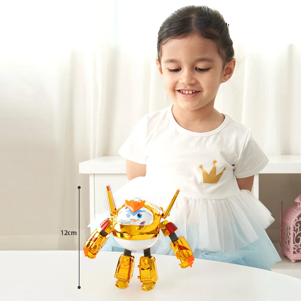 Super Wings 5 Inches Transforming Traver Transforms from Airplane to Robot in 10 Steps Deformation Action Figures Kid Toys Gift