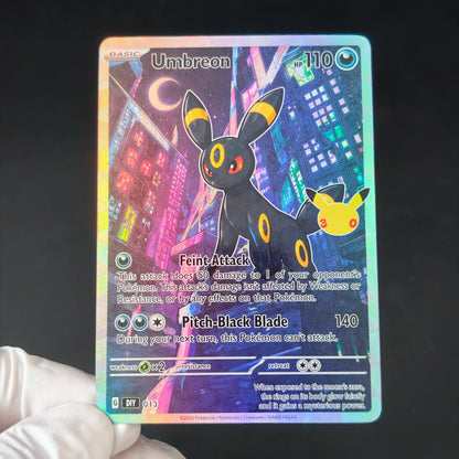 PKM 30th Anniversary Cards Eevee Series Sylveon Glaceon Umbreon Espeon Flareon Colorful Holo Foil Card DIY TCG Advanced Card