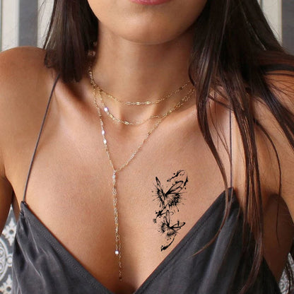 30Pcs Small Fake Tattoo for Women Men Flower Stars Moon Butterfly Temporary Tattoo Stickers for Hand Finger Wrist and Body Art