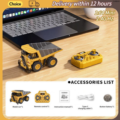 1:64 Mini Remote Control Alloy Excavator Truck Forklift with Trailer Worktop  Bluetooth 2.4GHz RC Car Child's Toy Holiday Gifts
