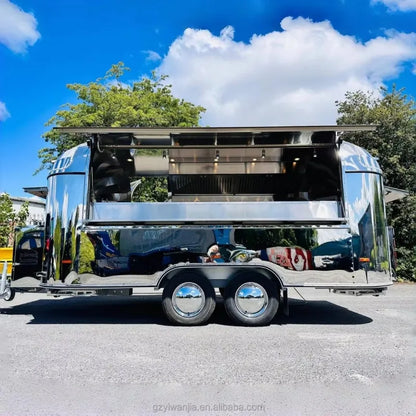 Mobile Kitchen Food Truck Trailer Pizza Oven Griddle Outdoor Stainless Steel Construction Customizable Sale